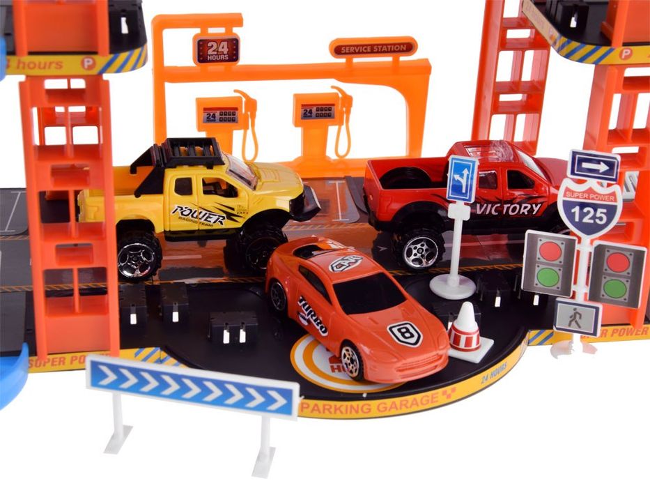 Piętrowy Parking + winda trasy dla autek ZA4753 graż resoraki