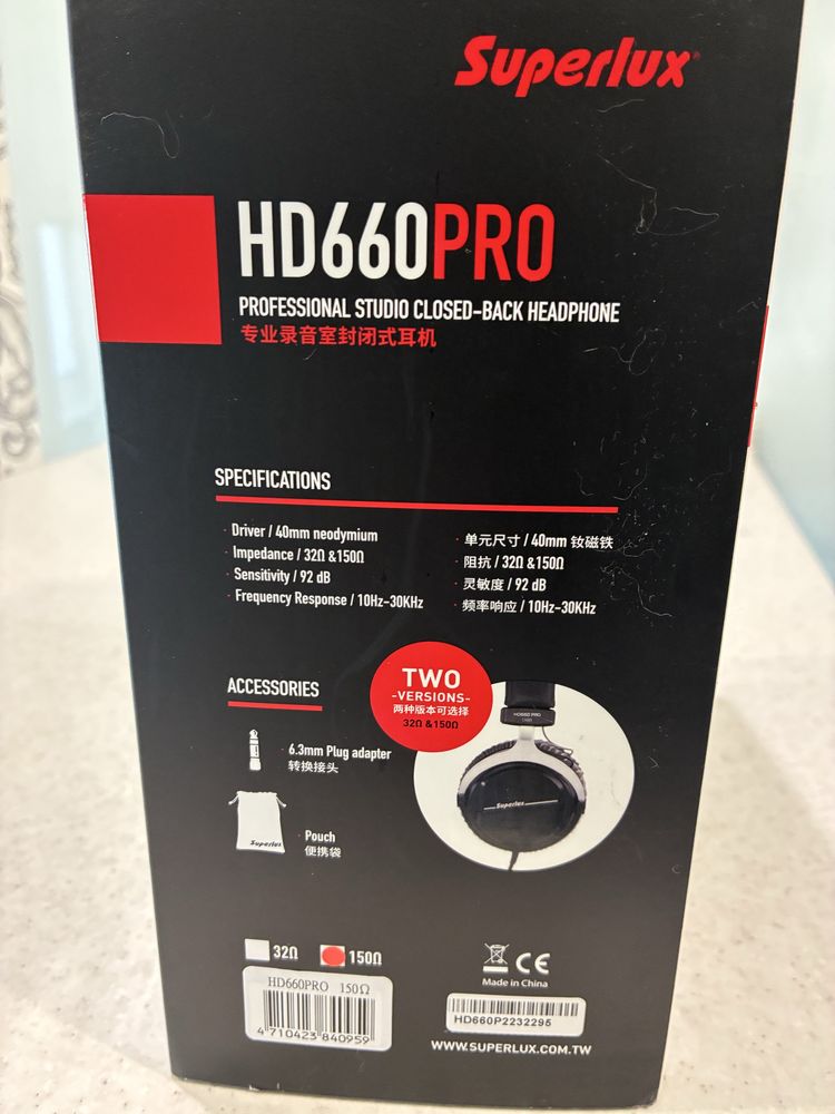 Продам наушники Superlux HD660PRO на 150 Ом