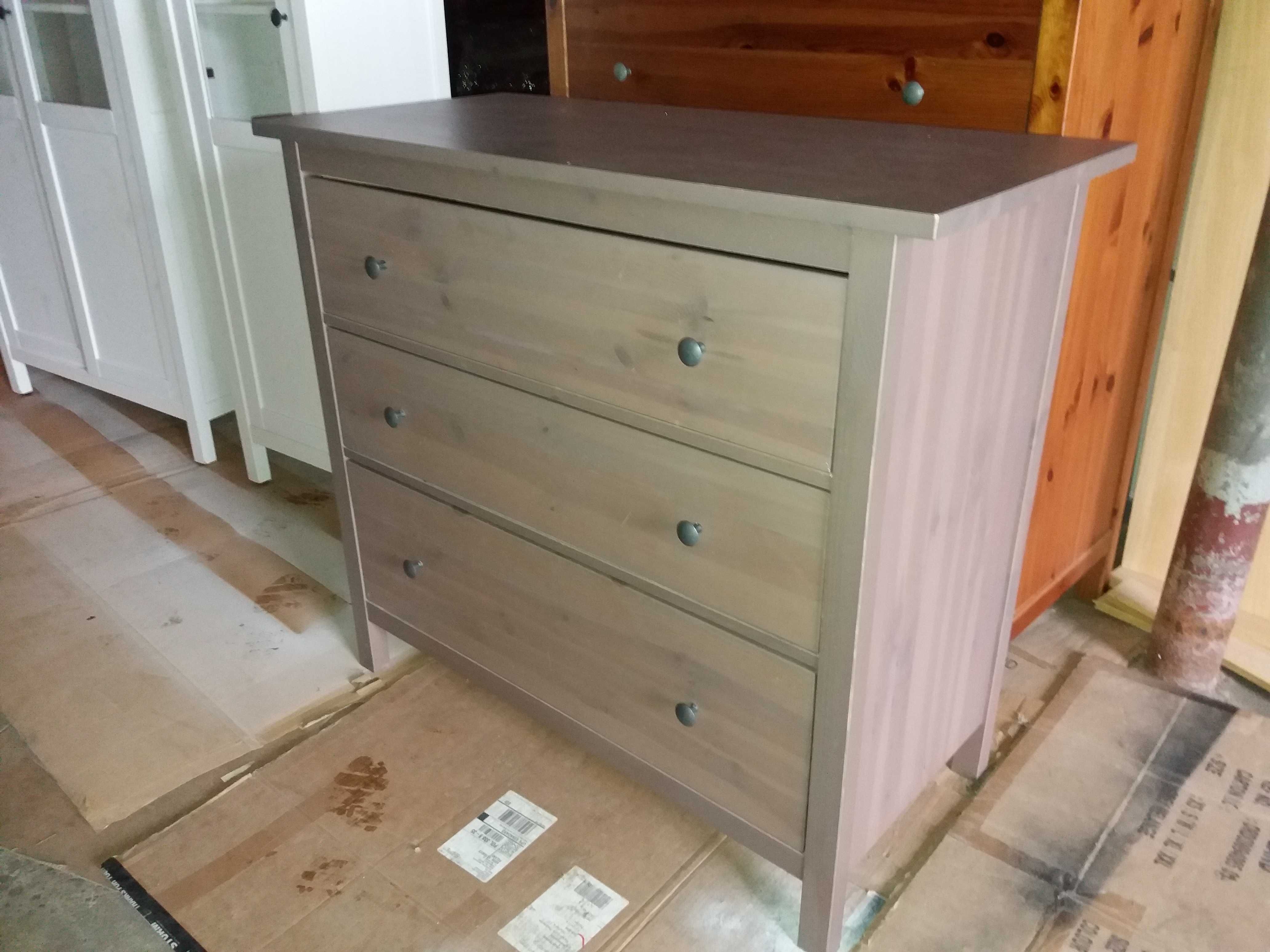 IKEA Hemnes  komoda z 3 szufladami,szara,108x50x96cm-dostawa grat