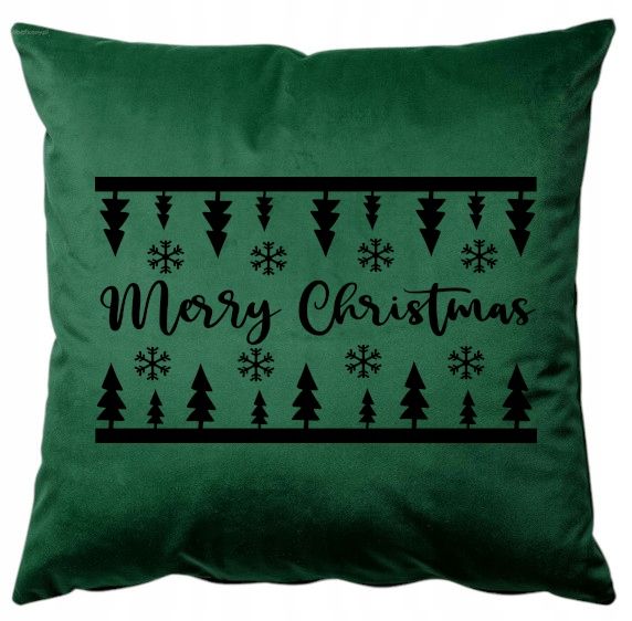 Świąteczna Poszewka welurowa poduszka 40x40 ozdobna Wesołych Świąt