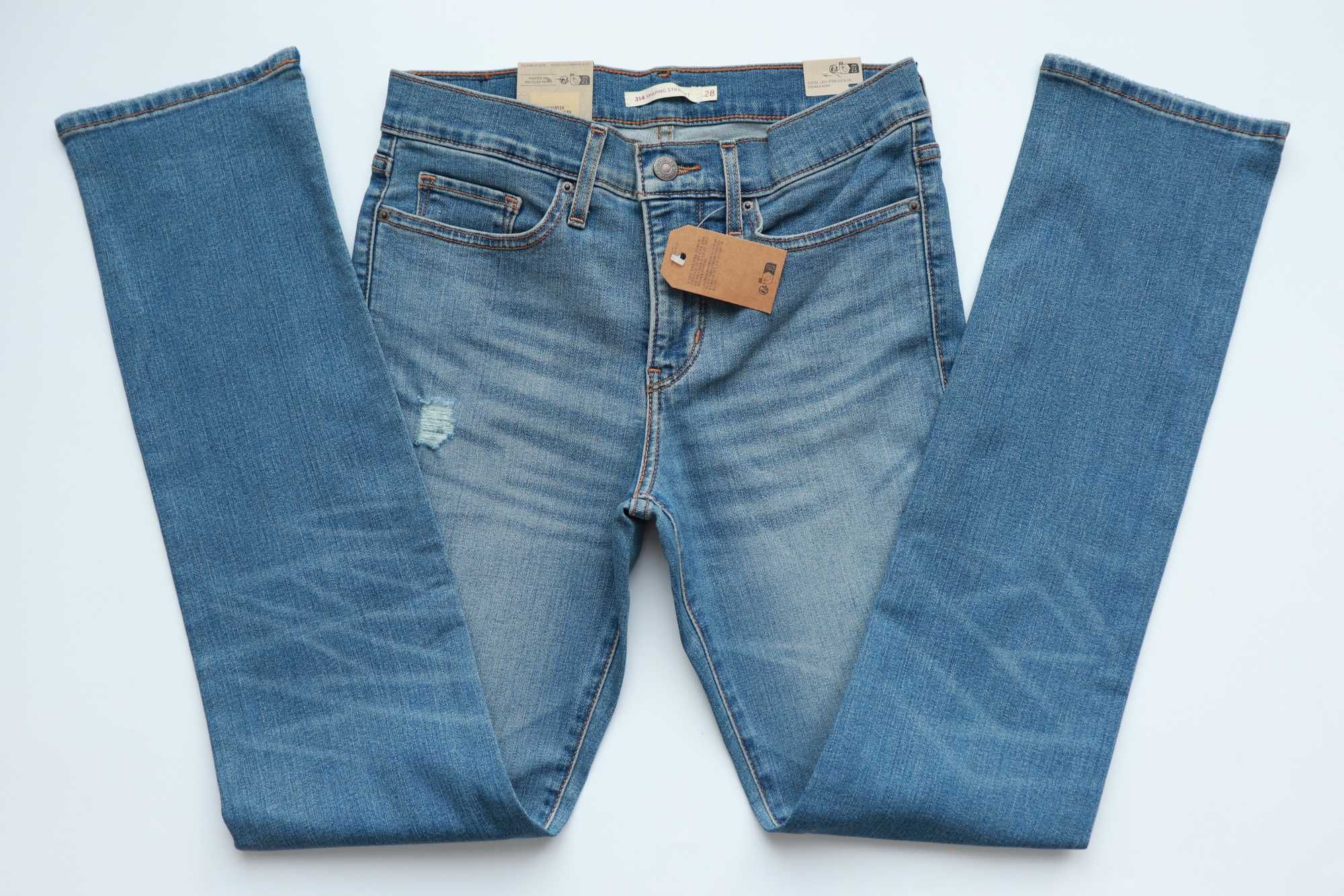LEVIS 314 W28 L32 damskie spodnie jeansy nowe proste SHAPING STRAIGHT
