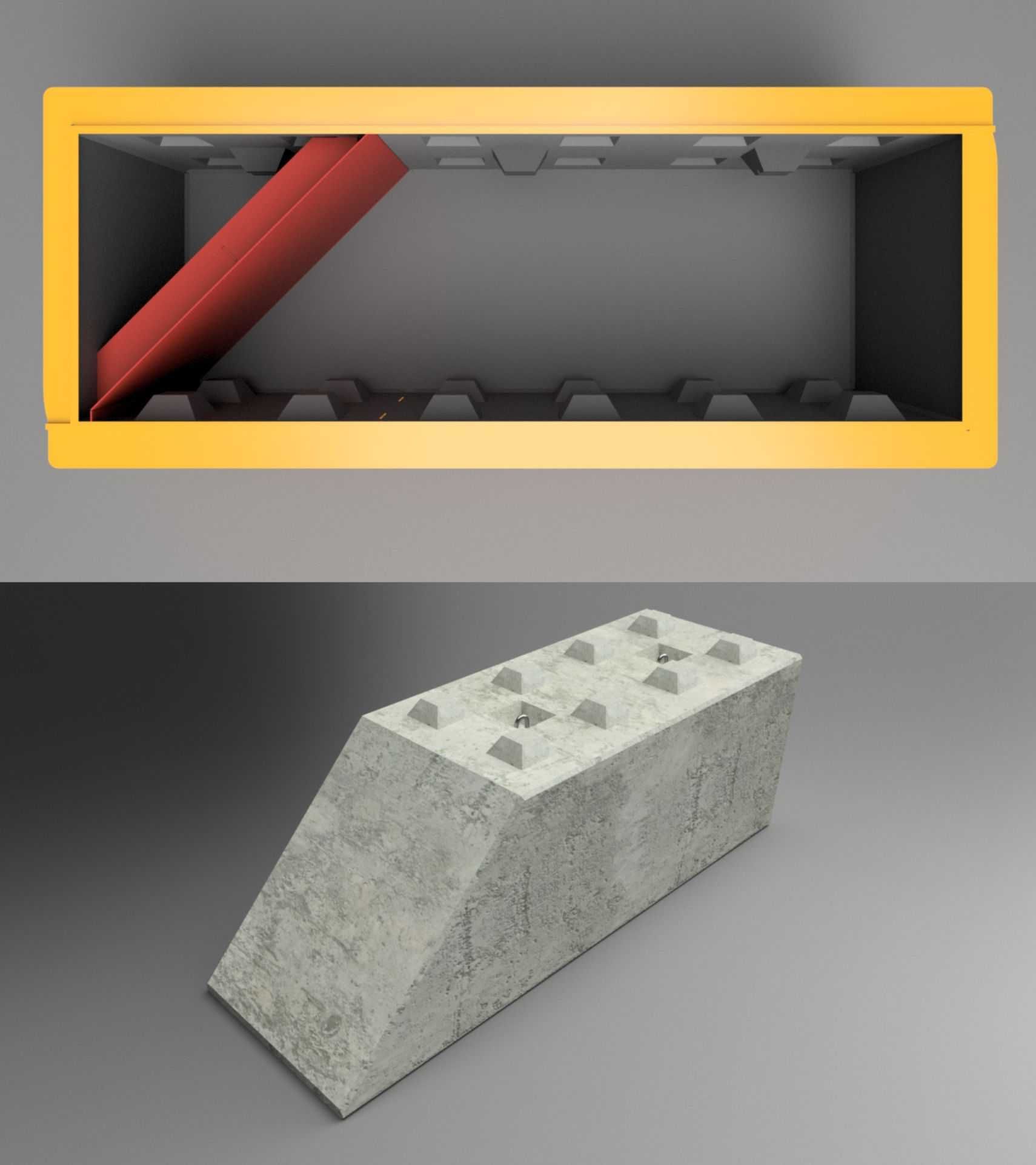 Formy do betonu bloków lego, mury oporowe, z przegrodą!