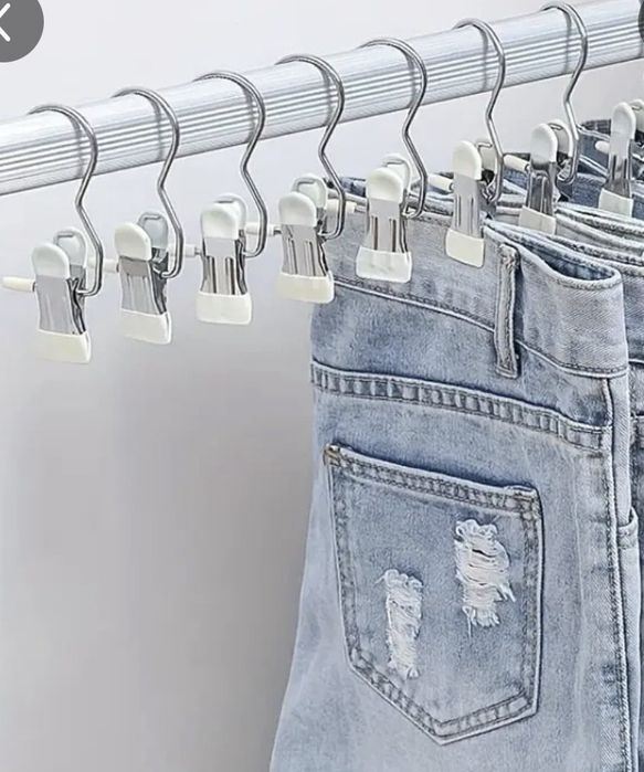 Nowe wieszaczki białe klipsy ze stali nierdzewnej do ubrań