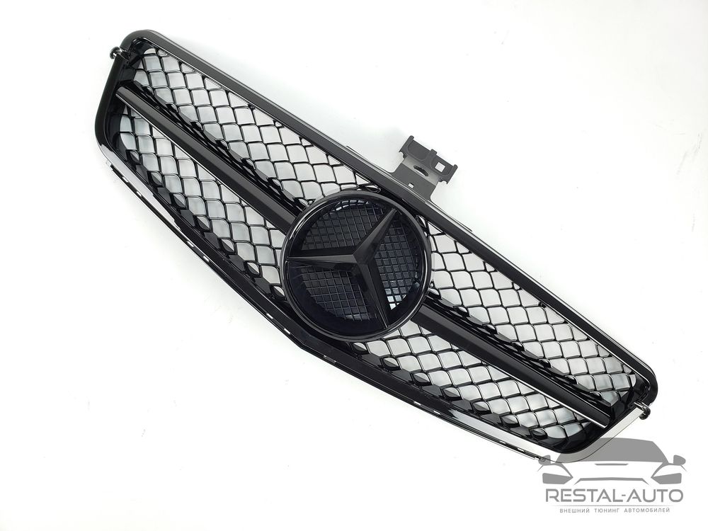 Решетка радиатора Mercedes C-Class W204 черная матовая 54с32109е876