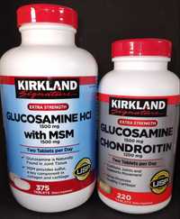 Хондропротектор, Глюкозамин, Хондроитин, витамины Kirkland США.