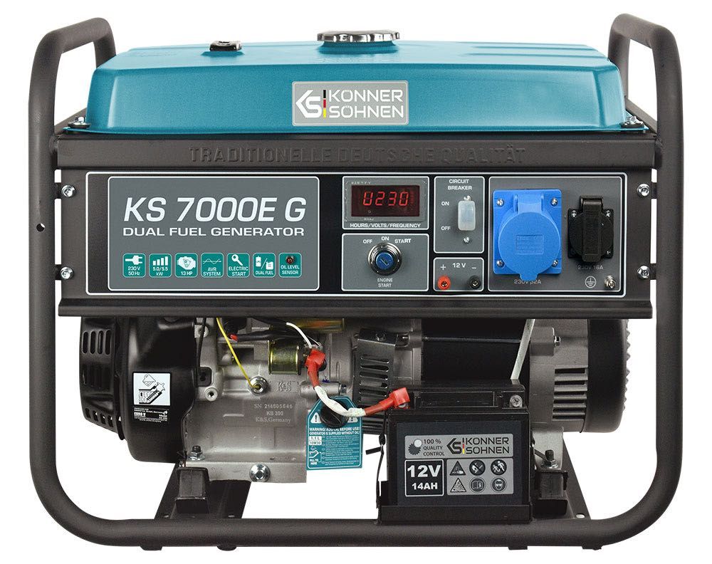 Генератор Konner&Sohnen KS 7000E G (газ/бензин)