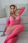 wzór Bodystocking pończochy damskie seksowna bielizna kolor różowy