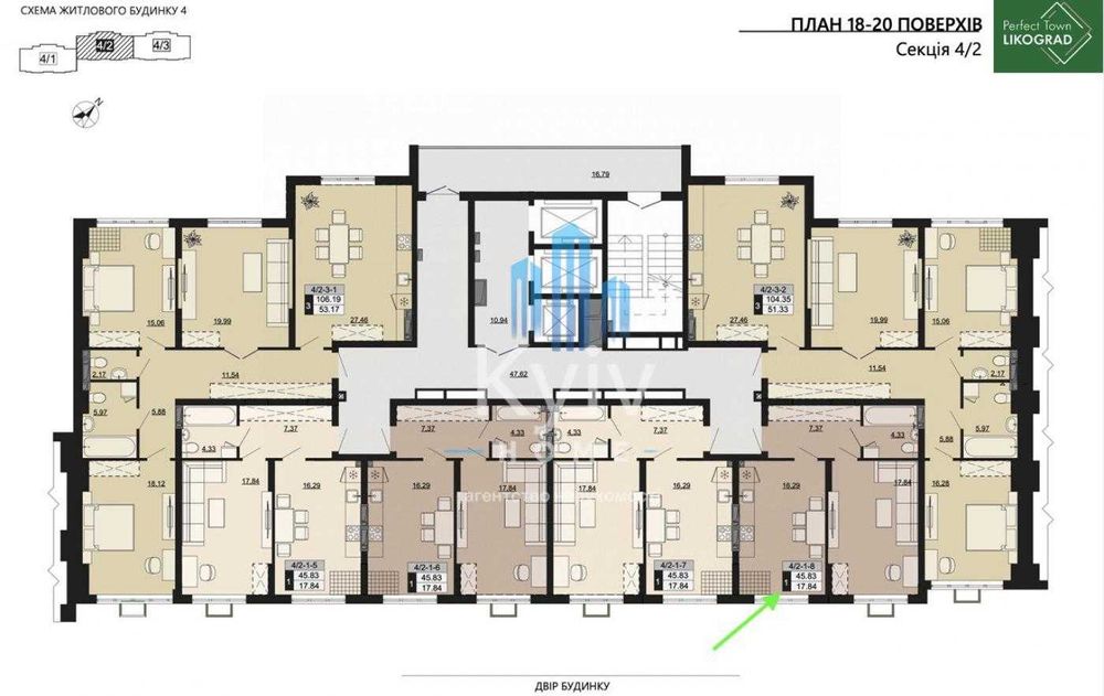 Продаж квартири | 1 кімнатна | ЖК LIKO-GRAD Perfect | 46 м2 | Без %