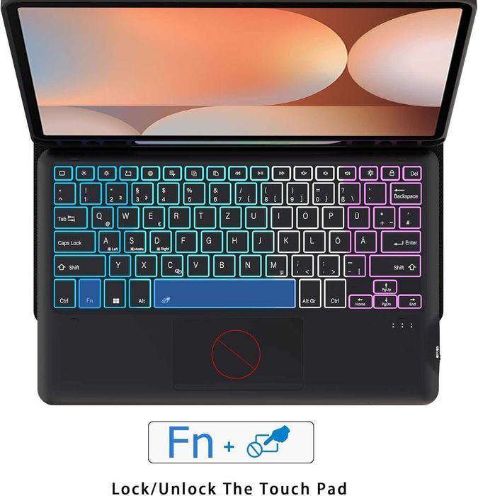 ROOFEI etui klawiatura touchpad Samsung Galaxy Tab S9 FE+ S10+ 12,4''