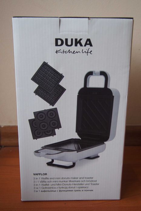 Gofrownica elektryczna 3w1 DUKA VAFFLOR biała - NOWA - Zwrot 7 dni!