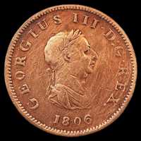 Moeda de 1/2 Penny - 1806 - Grã-Bretanha - George III