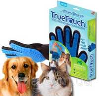 Перчатка для вычесывания шерсти True Touch Черно-синяя