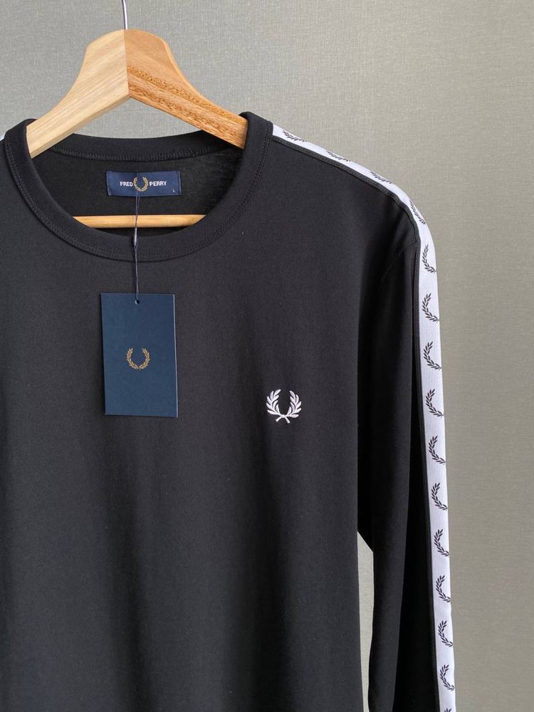 Лонгслів Fred Perry Original на лампасах, Світшот Фред Пері, Кофта