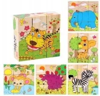 Klocki obrazkowe drewniane. Macyszyn Toys