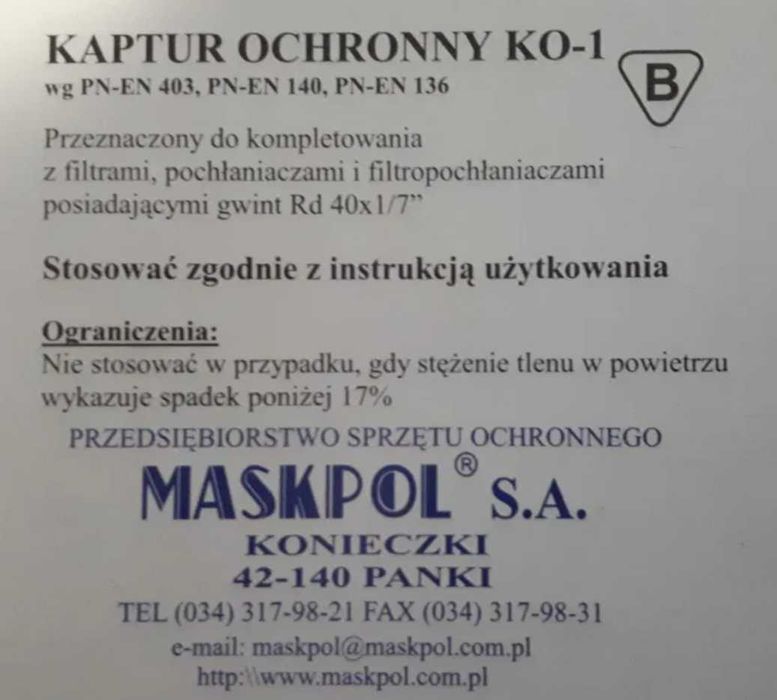 Maska ochronna KO-1