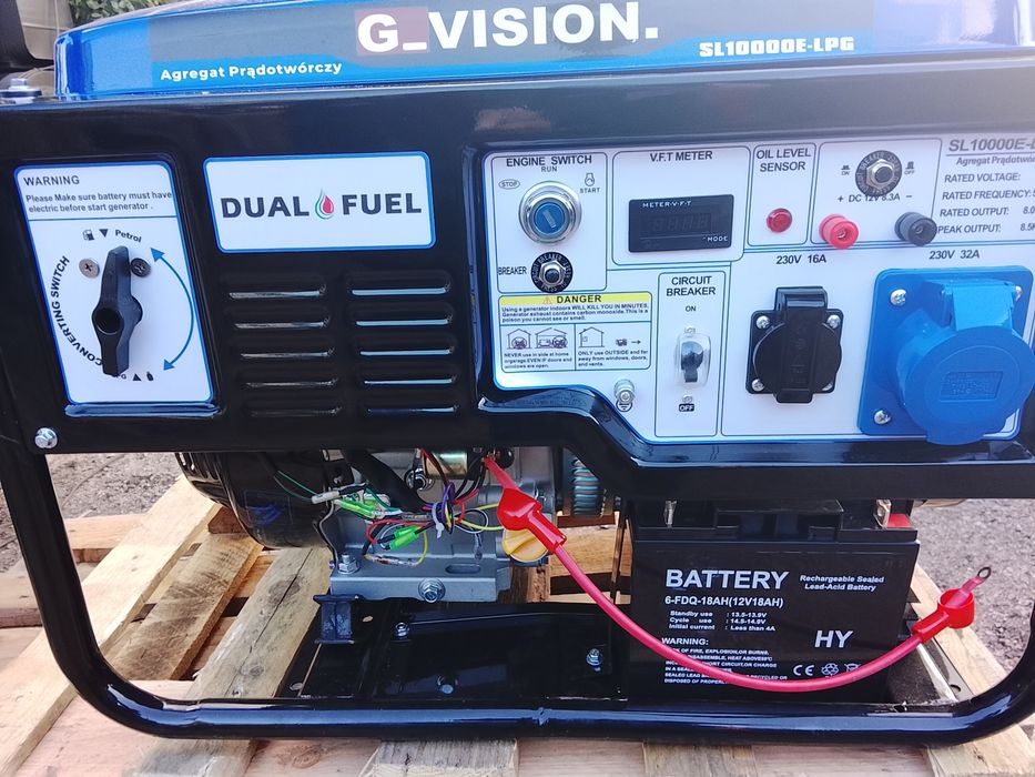 Agregat prądotwórczy Gazowy 8 , 5 kw  10 gaz LPG , gaz ziemny, benzyna