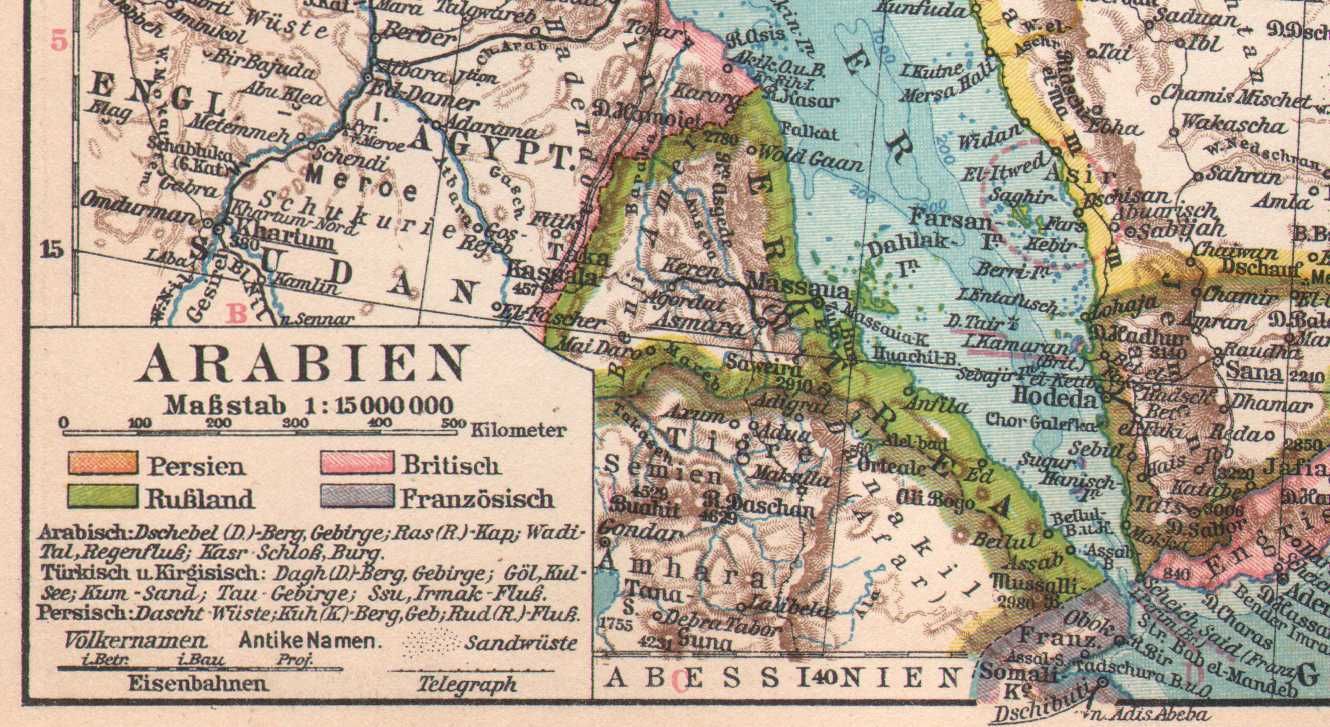 Arabia Persja M. Czerwone Zat. Perska Mapa 1928 r. autentyk