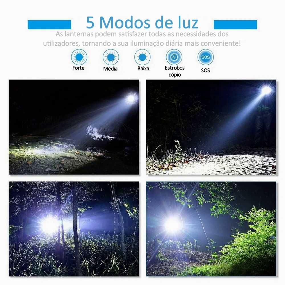 Lanterna foco » luz » LED 1000Lm » 5 modos de luz » à prova de água