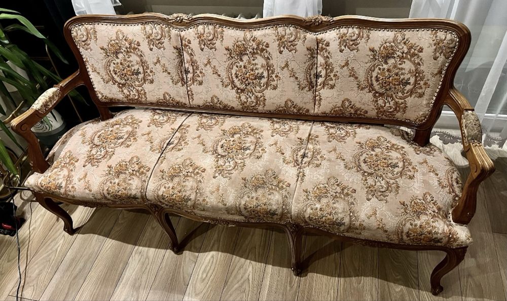 Sofa 3 osobowa na nóżkach ludwik antyk