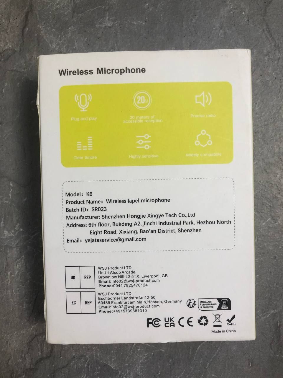 Беспроводная микрофонная система YEJATA Wireless Microphone, модель K6