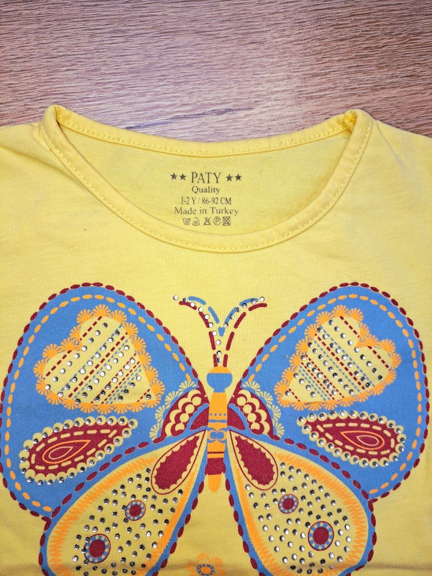 Bluzka żółta z motylem