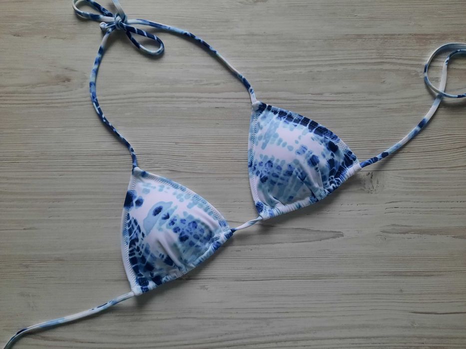 Купальник пуш-ап бандо Victoria's secret голубой синий S M L с топом