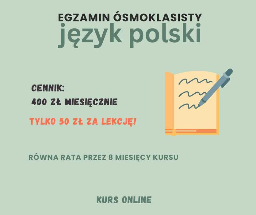 Korepetycje język polski egzamin ósmoklasisty online