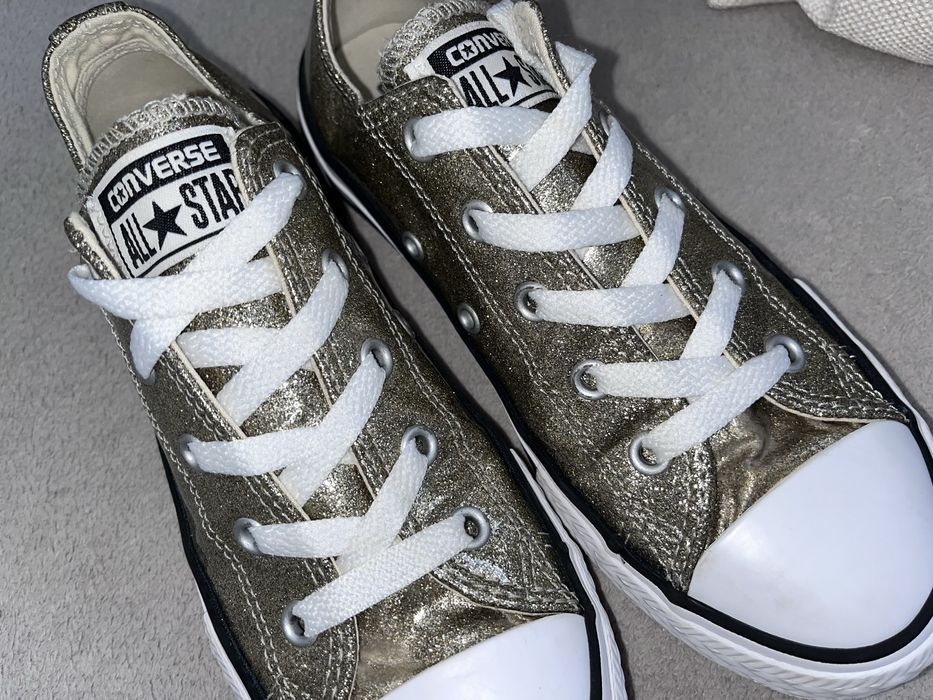 Converse conversy r.33 wkł.20cm złote brokat