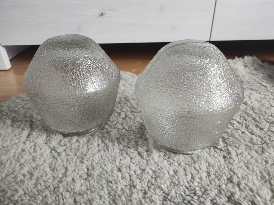 Klosz szklany PRL z gwintem bez uszczelek