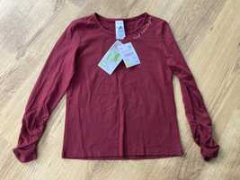 Nowa bluzka bawelniana bordowa dla dziewczynki 122/128