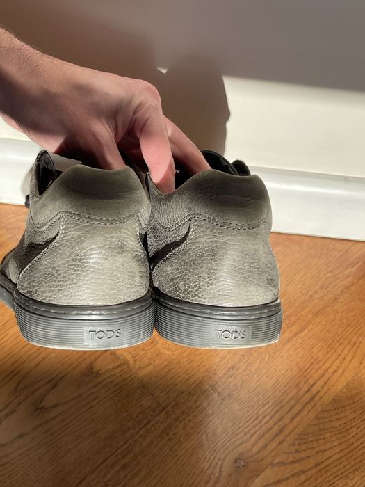 Чоловічі шкіряні високі кеди TODS сірого кольору 43 розмір (Italy)