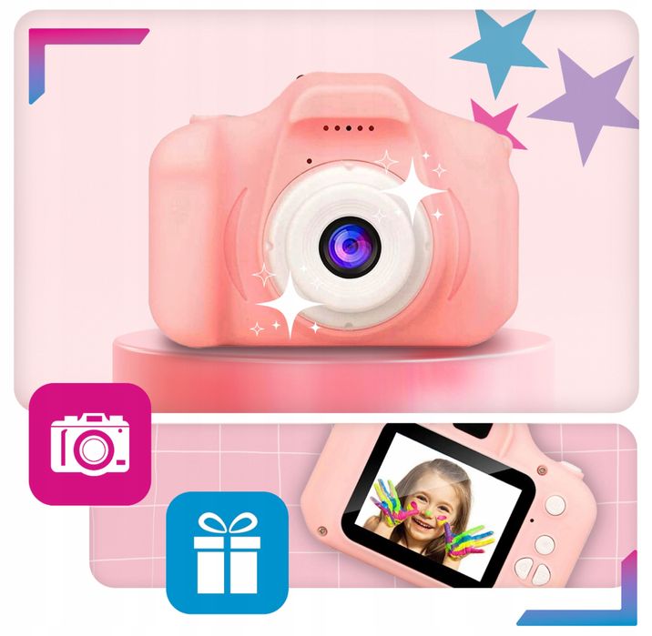 Дитячий цифровий фотоапарат + карта 4GB, рожевий