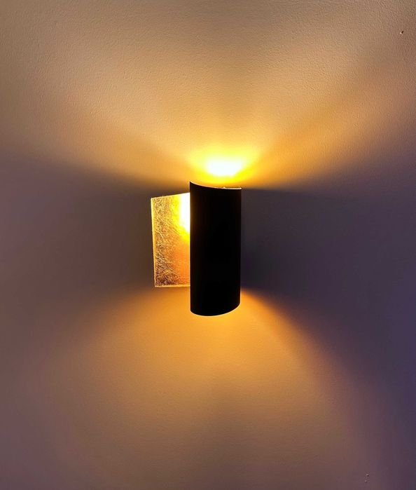 Kinkiety Falicetto, LOFT, czarny/złoty, stal, cena za komplet