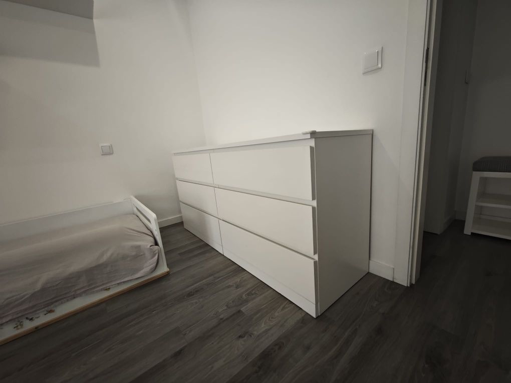 Cómoda 6gavetas MALM IKEA (160x78) c/ gavetas forradas (recolha Braga)