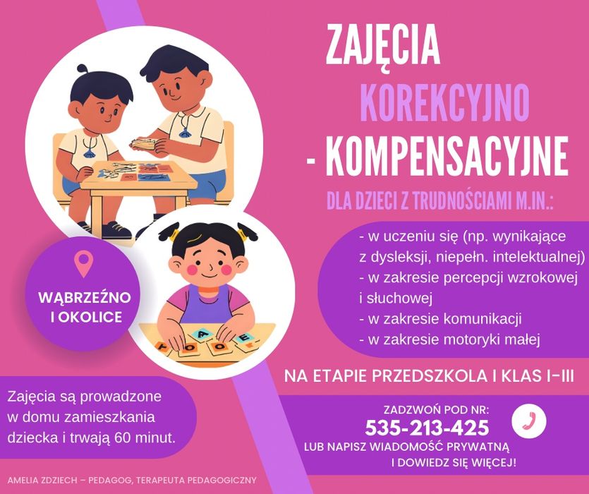 Zajęcia korekcyjno-kompensacyjne/terapia pedagogiczna
