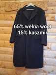 płaszcz wełniany 65% wełna wool 15% kaszmir 100% wiskoza xxxl długi cz
