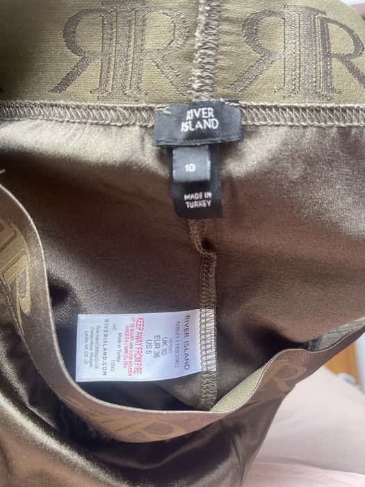 legginsy lycra błyszczące River Island khaki rozmiar 36