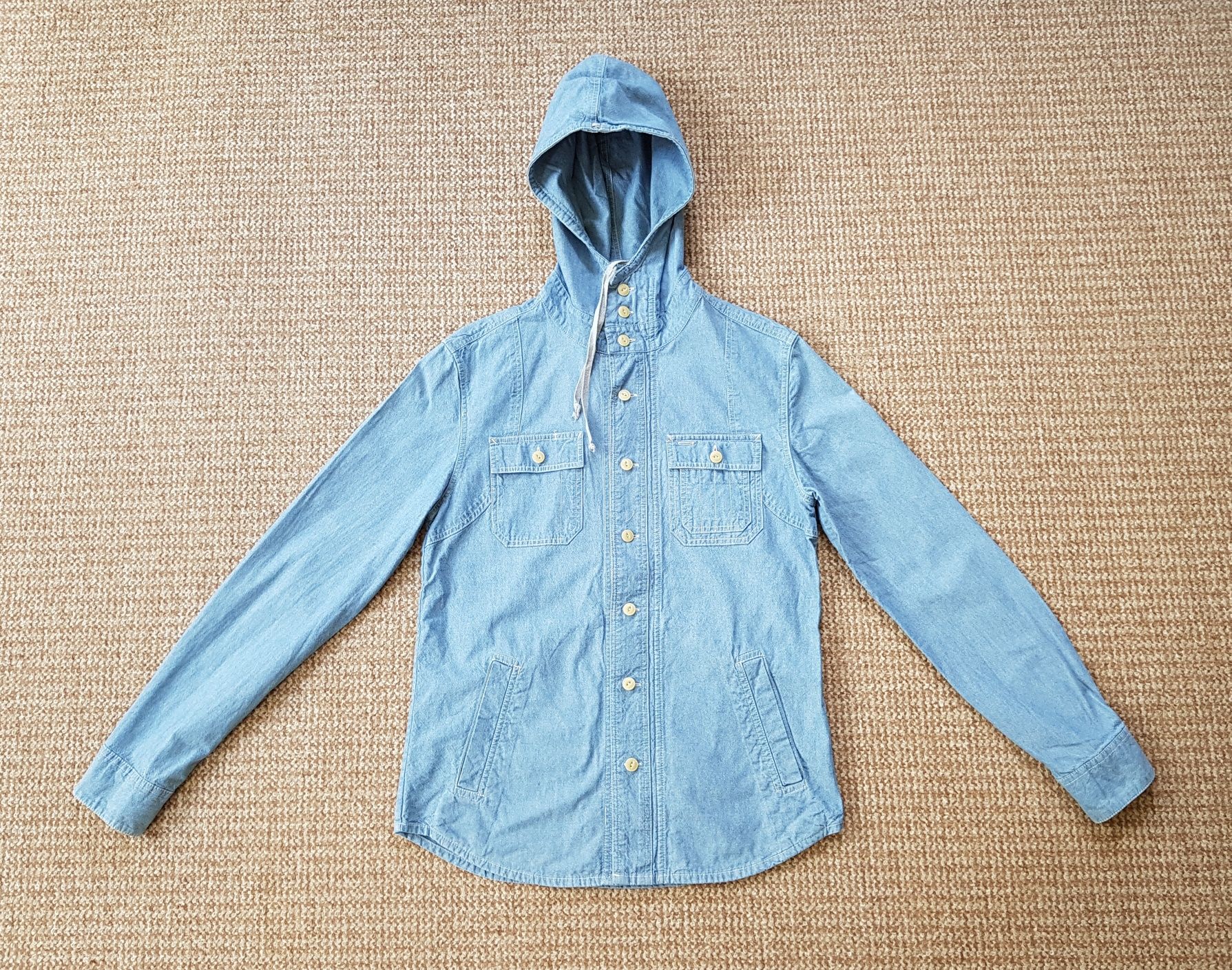 ALLSAINTS Chambray Hooded Shirt рубашка худи кофта Оригинал M