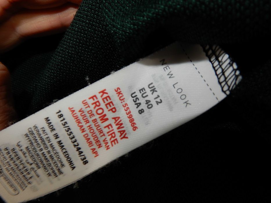 Spódnica do kolan pepitka kratka jesień zima zielona czarna New 40 L