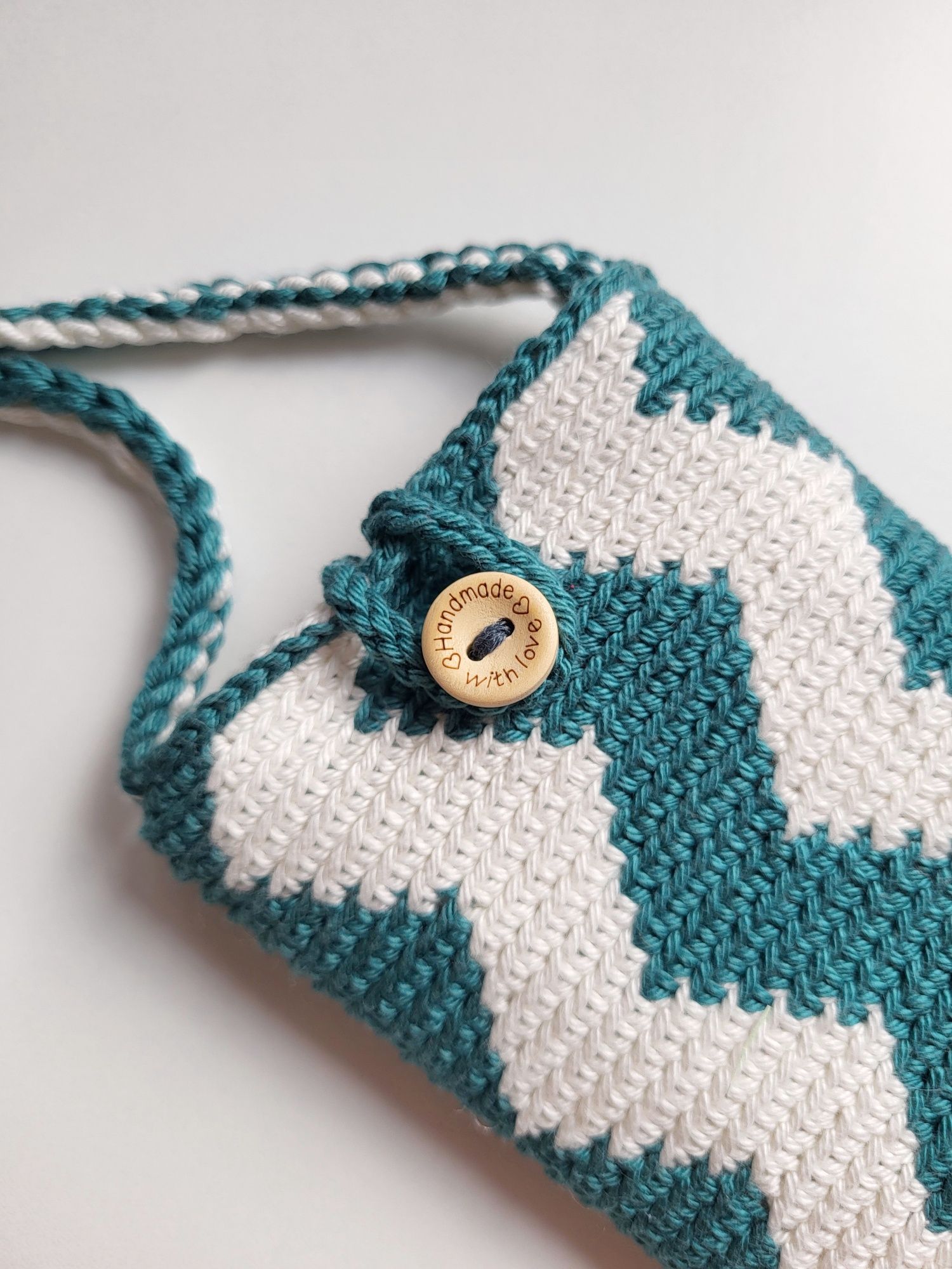 Torebka na telefon Fala morska. Saszetka. Etui. Handmade