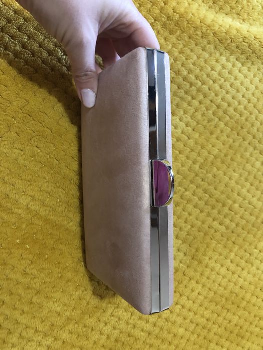 Pochete, rosa nude em pele de pêssego