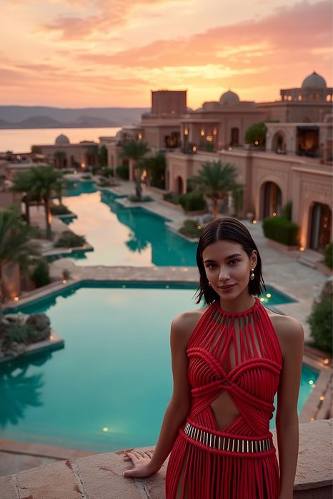 Сукня у техніці макраме