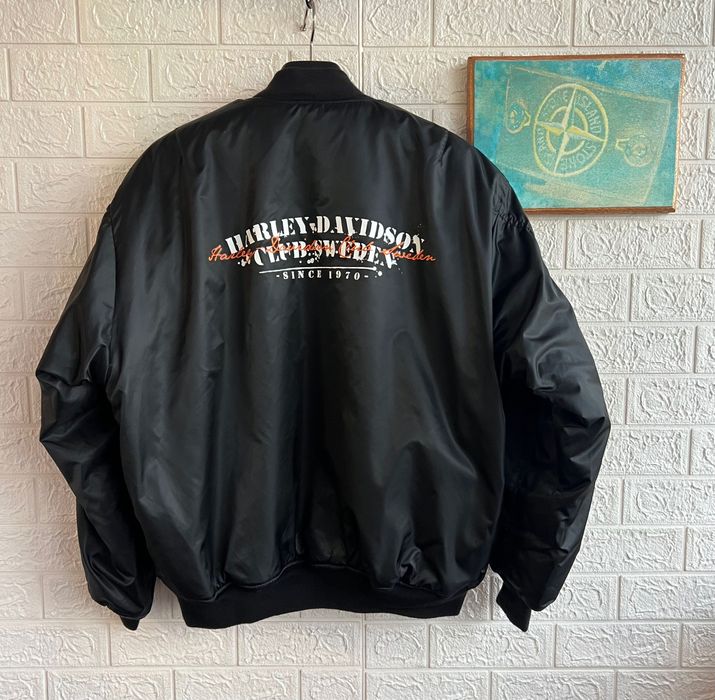 Бомбер MA-1 Flight Result вінтажний Harley Davidson флай широкий