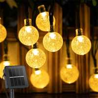 GIRLANDA Świetlna SOLARNA Lampki Ogrodowe LED 30 ŻARÓWEK 6,3m
