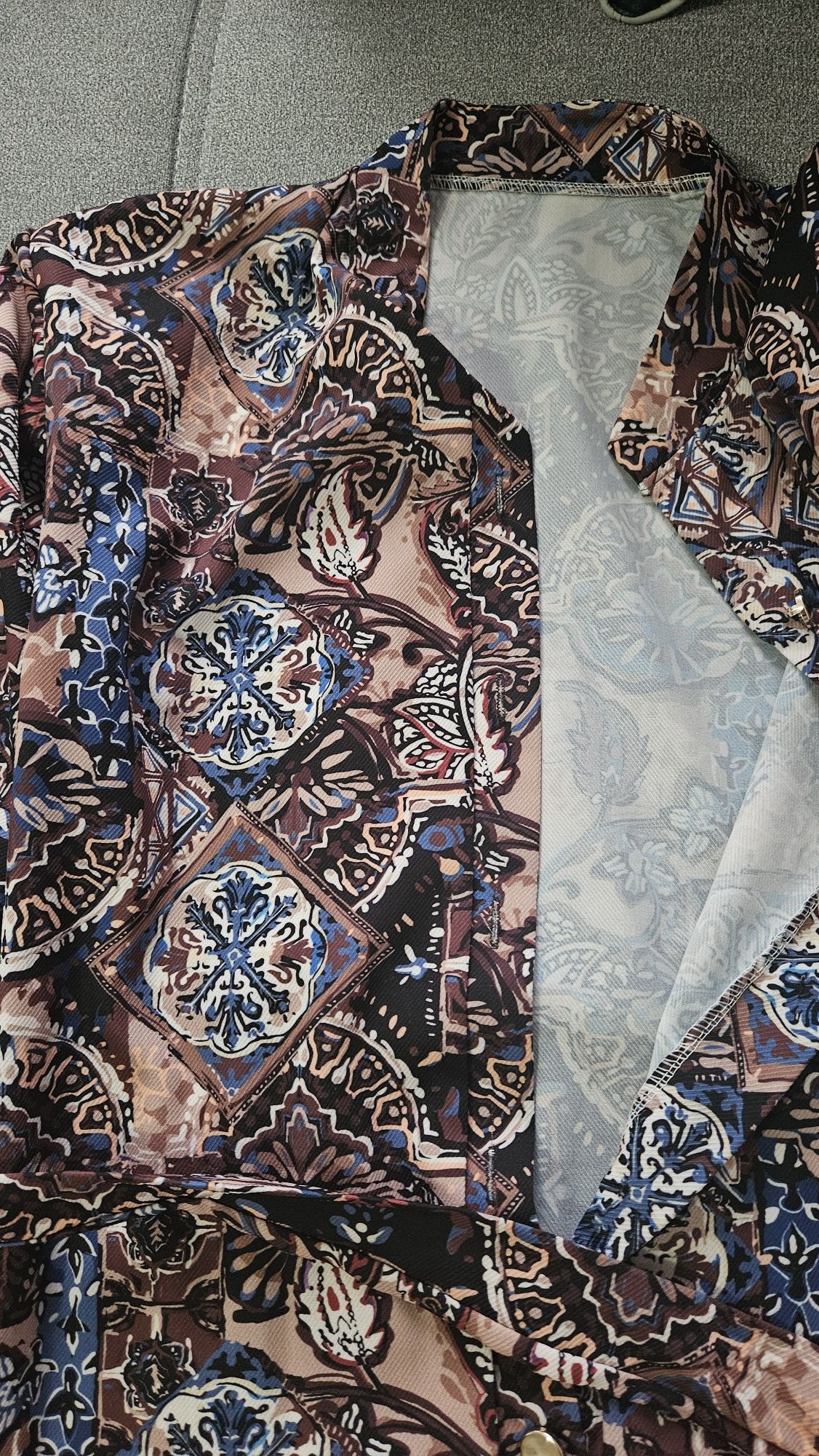 Sukienka SheClothes jesienny print piękna rozmiar uniwersalny!