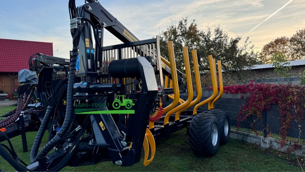 Przyczepa Leśna More Maskiner 12t SF12 Żuraw 7.2m hamulce | BMF 500x17