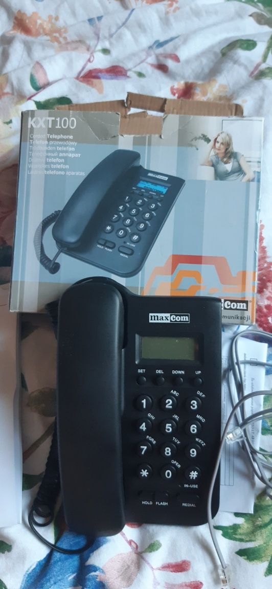 Nowy telefon przewodowy stacjonarny Maxcom KXT100