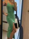 Zielona sukienka midi dopasowana zara XS