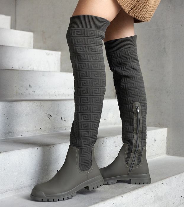 Zielone kozaki materiałowe z matowym wykończeniem Scarlett