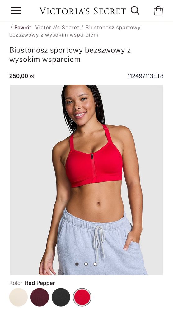 Nowy Biustonosz sportowy Victoria’s Secret (r. XS)